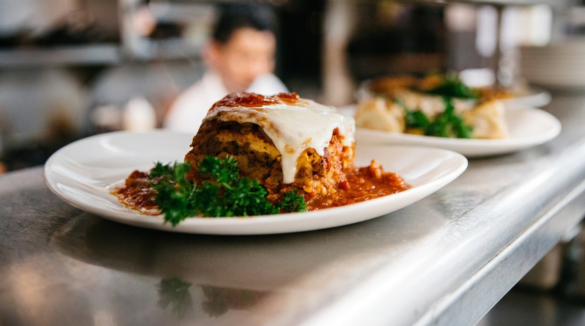 Lasagna and meatballs